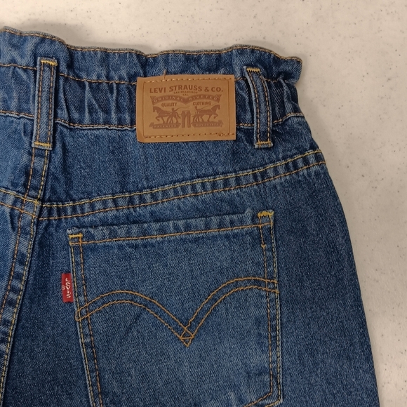 Levi Jean Cotton Chic High Rise Pull-on Girl 12 Reg Elastic Waist Mid Wash Blue - Picture 5 of 13